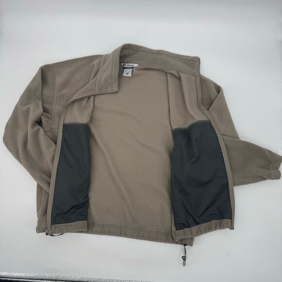 Columbia Tan Steens Mountain Zip Up Fleece Jacket Mens XL Collared Adjustable - Picture 6 of 11